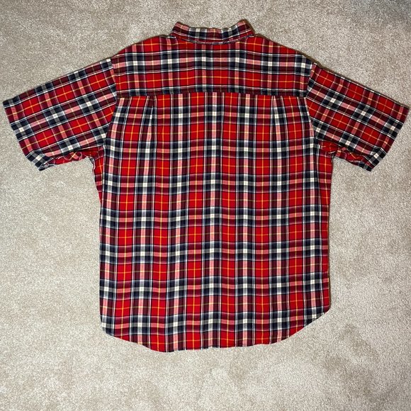 Woolrich Plaid Button Down Short Sleeve Shirt Size medium - Picture 2 of 5